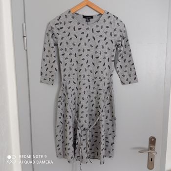 Robe grise plumes t36