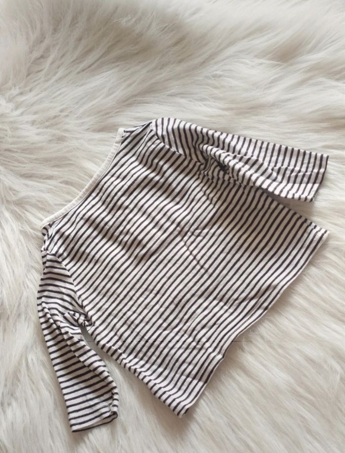 Tee-shirt marinière manches longues à rayures coton biologique Kiabi 69-72 cm - photo numéro 2