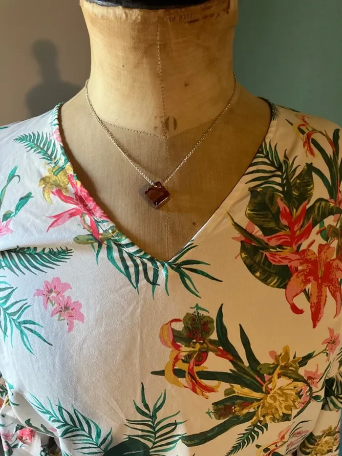 Collier fantaisie marron @