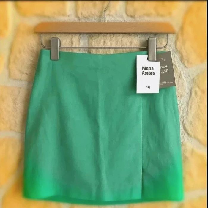 Jupe verte en lin mélangé – Élégance naturelle & style estival