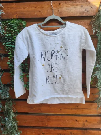 T-shirt blanc fille "Unicorns Are Real" - LH by La Halle  12 ans