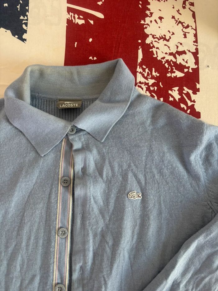 Veste en coton Lacoste blanc de couleur bleu clair taille xs/s femme - photo numéro 2
