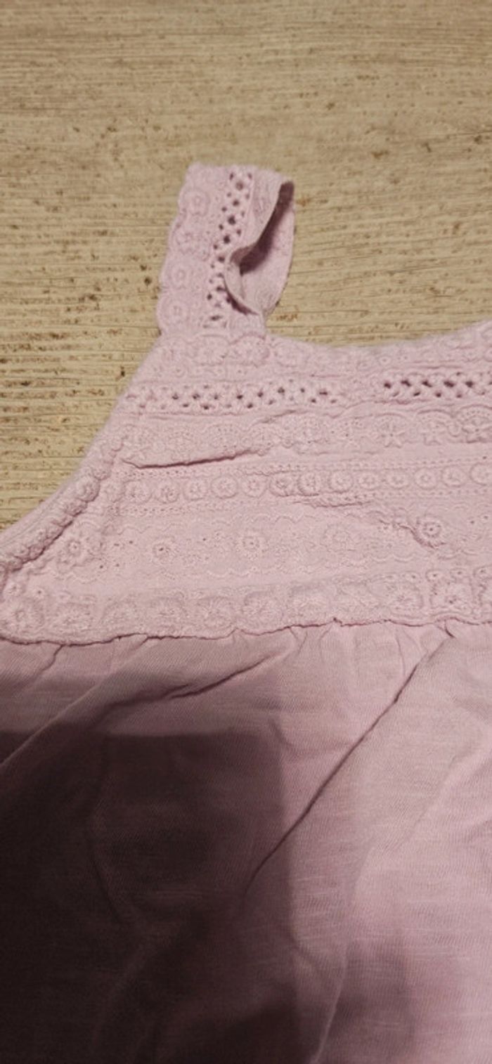 Débardeur large à bretelles, rose clair avec broderie, Zara Kids, 8 ans - photo numéro 4