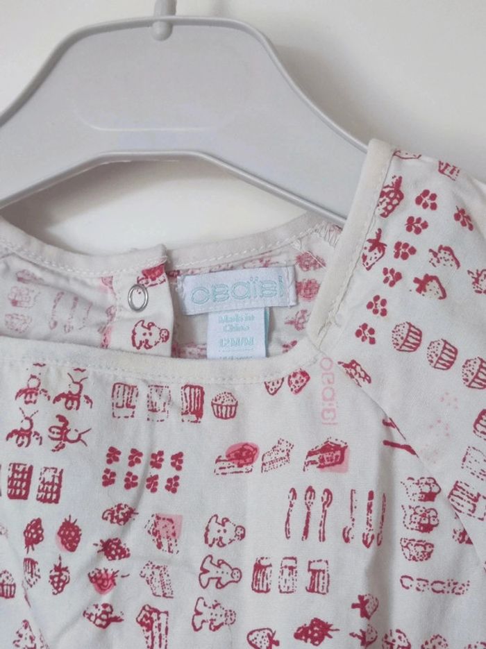 Tee-shirt manche longue Obaibi blanc rouge - photo numéro 2