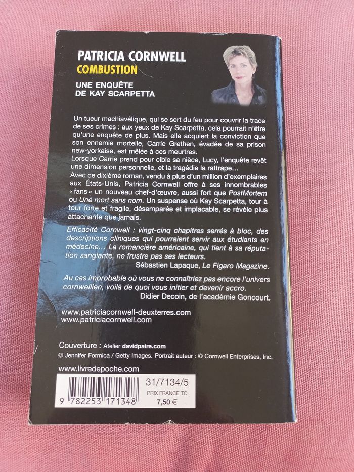 Livre Combustion de Patricia Cornwell - photo numéro 2