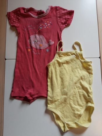 Lot barboteuse et body bretelles