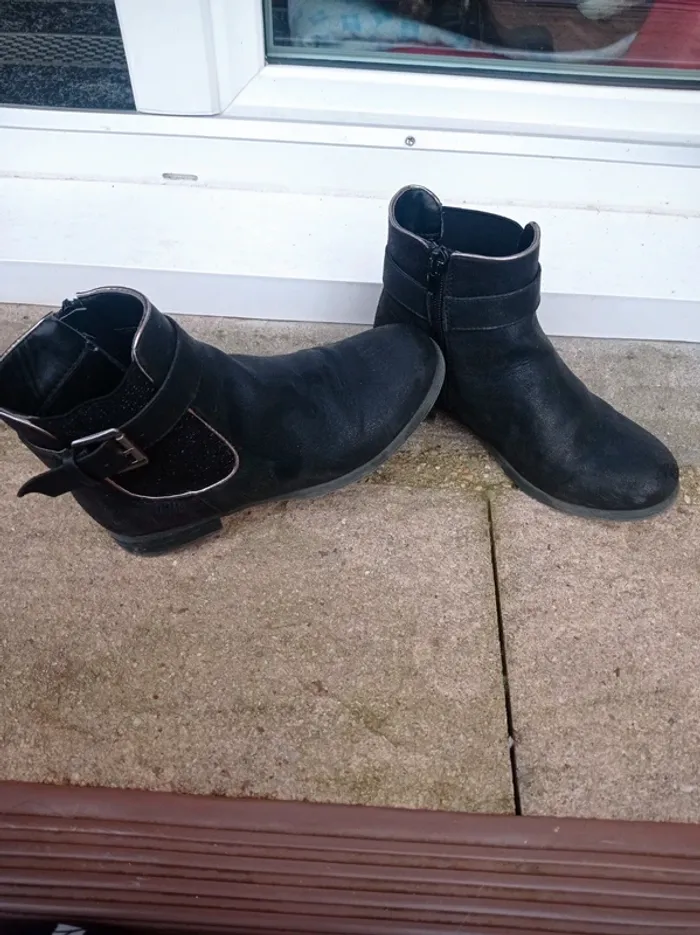 Bottines bleu marine en daim - photo numéro 4