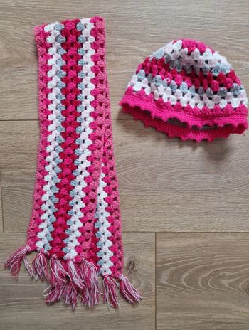 Ensemble hiver fille Hema rose gris tricot 6-12 mois