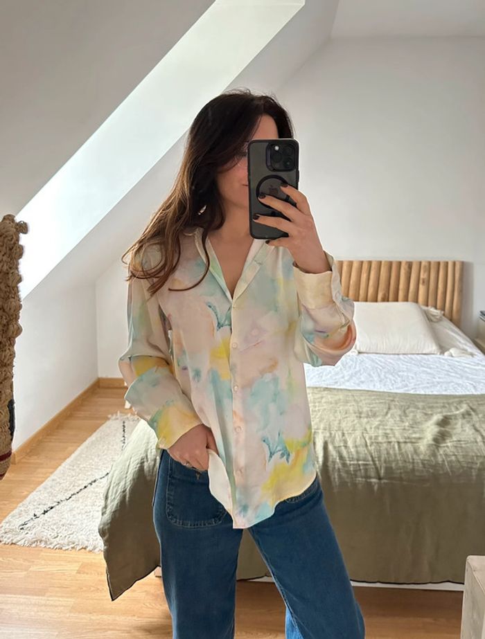 Chemise Tie and dye satinée Zara 🌾