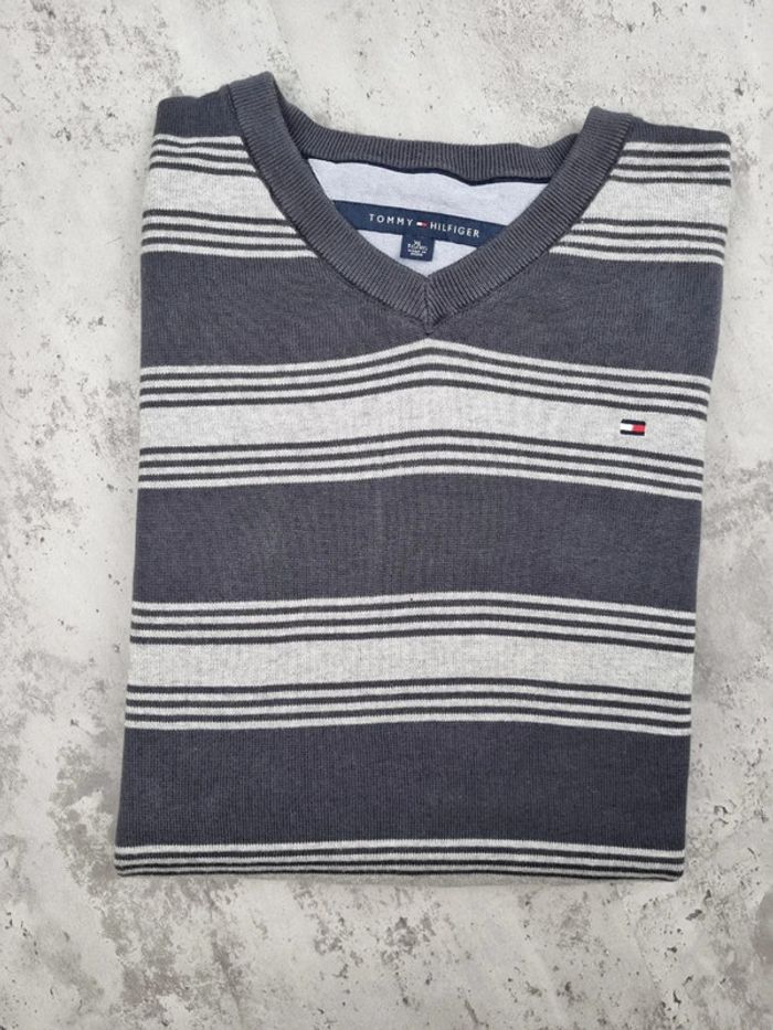 Pull col V Tommy Hilfiger bariolé, XL Hommes - photo numéro 2