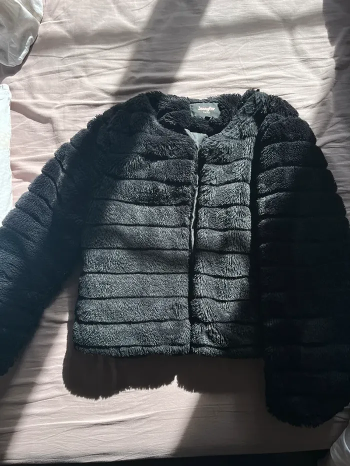 veste manteaux en fausse fourrure duveteuse noir femme 38 (M) - photo numéro 8