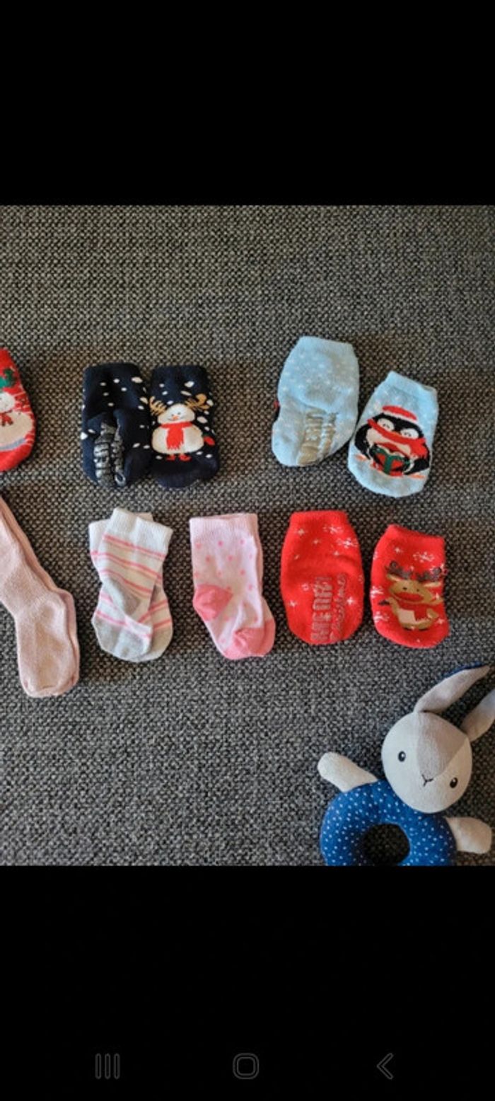 Lot 7 paires chaussettes filles Noël 15-18 - photo numéro 3