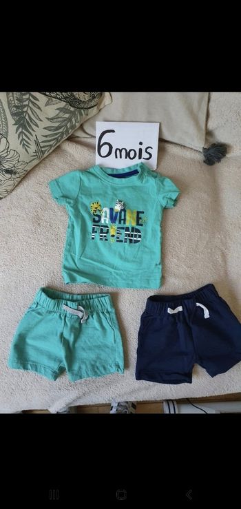 Lot 1 Tee-shirt et 2 short 6mois