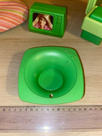 Meubles poupée Mattel Barbie vert salon dream house desk green 1978 living room