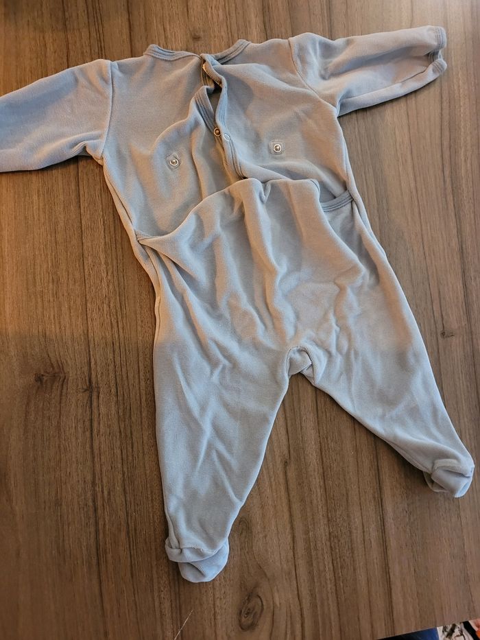 Pyjama chaud velours petit bateau bleu gris - photo numéro 3