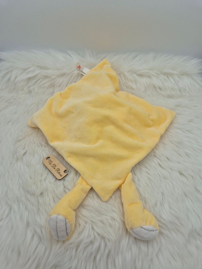 Doudou plat girafe jaune blanc marron Nicotoy - photo numéro 5