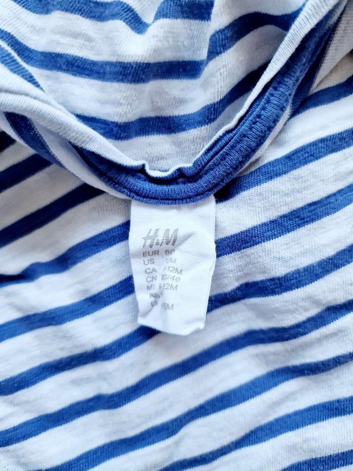 H&M - Tee-shirt léger, marinière, manches longues (12 mois) - photo numéro 5