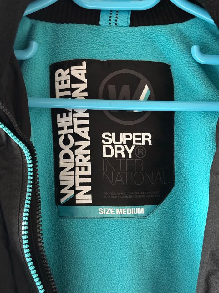 Veste Superdry Windcheater noire et turquoise - photo numéro 5