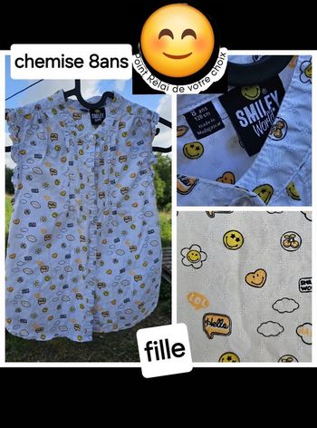 Chemise /blouse fille 8 ans smiley