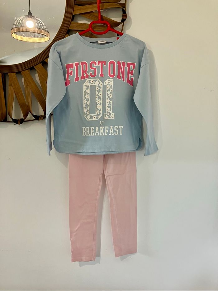 Pyjama coton bleu et rose fille 8 ans TAO