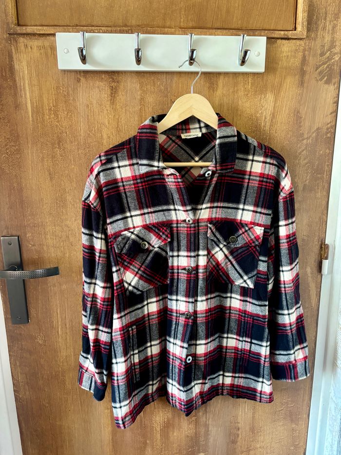 Surchemise Oversize Noir Rouge