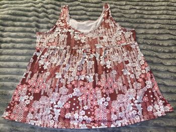 Débardeur rouge fleurs XXL