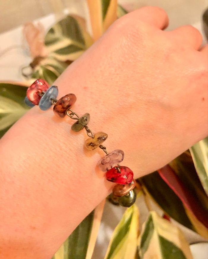 💜 Bracelet en pierre multicolore style vintage 💜