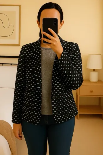 Veste élégante motif canard – Taille 34 Très bon état