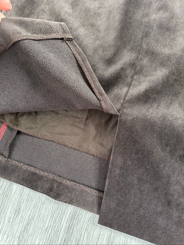 Jupe patchwork en velours marron et orange Gevana Vintage T34 XS - photo numéro 7