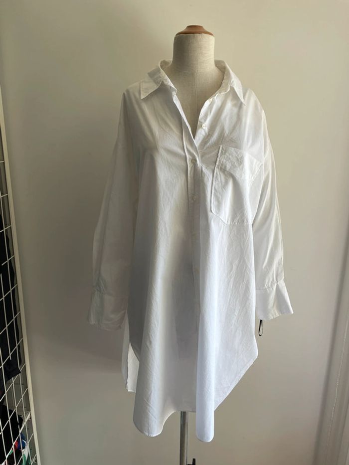Robe chemise blanche Zara oversize - photo numéro 3