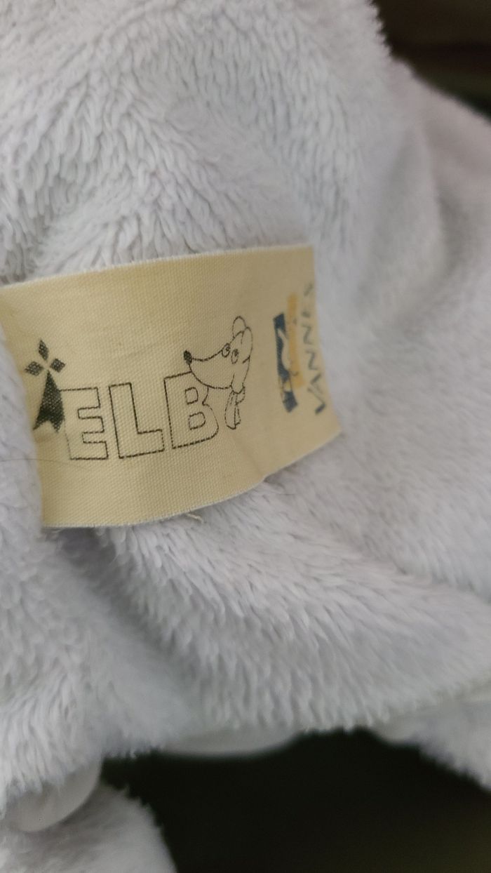 Doudou marionnette souris blanche noir ELB - photo numéro 2