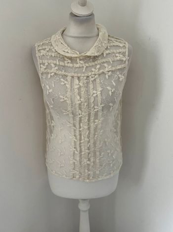 Top débardeur dentelle col Claudine Zara M