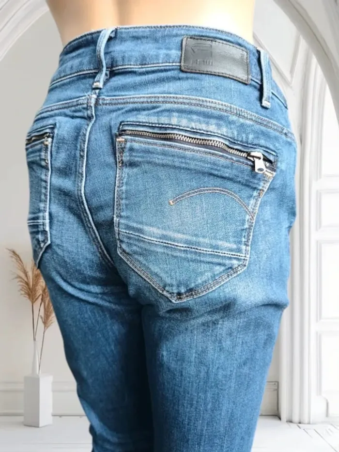Jean G-Star raw coupe skinny mid ,taille mi-haute ,stretch - photo numéro 7