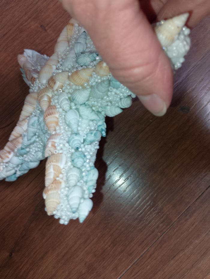 Etoile de mer en coquillages en perle à suspendre - photo numéro 5