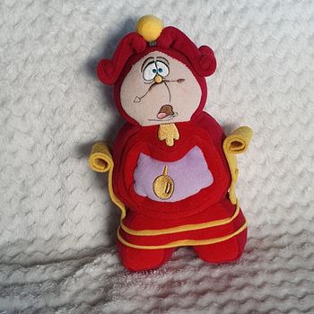 Peluche Disney big ben Vintage 1990s Beauty & the Beast Cogsworth Clock Plush Toy Doll