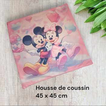 Housse de coussin Minnie et Mickey mouse et