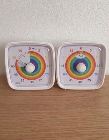 Lot de 2 Minuteur timer visuel pour enfant motif arc en ciel 🌈  neuf