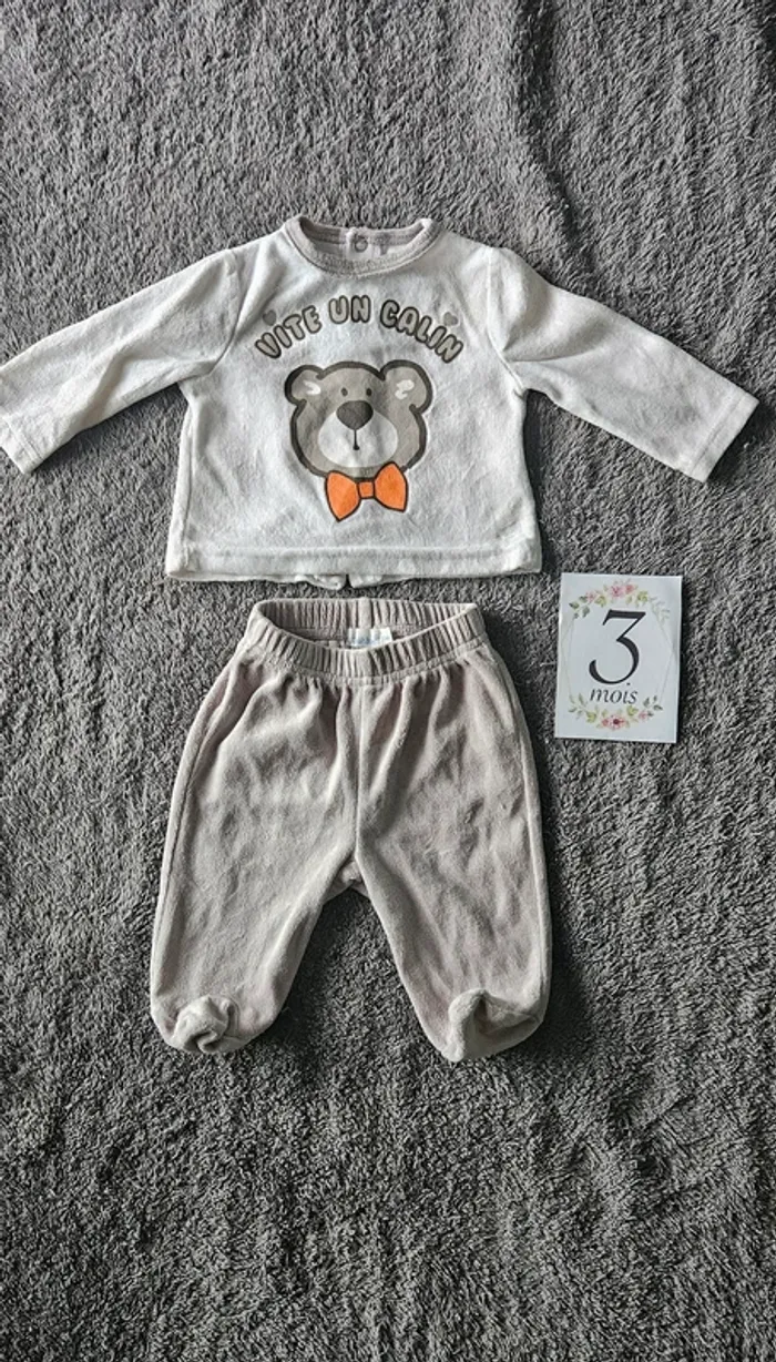Ensemble 2 pièces pyjama 3 mois garçon