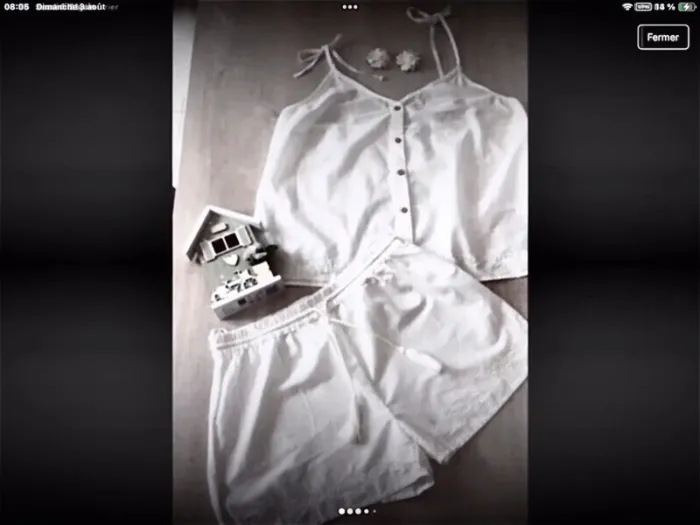 Ensemble top et short brodés neuf