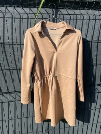 Robe mi-saison marron clair Primark XS – Manches longues