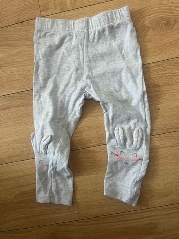 Legging fille gris avec tête de lapin tex 18 mois 