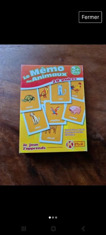 Jeu Le mémoire des animaux