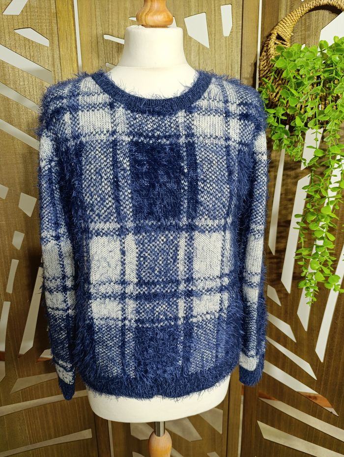 Pull femme a carreaux bleu taille 1 - boutique indépendante