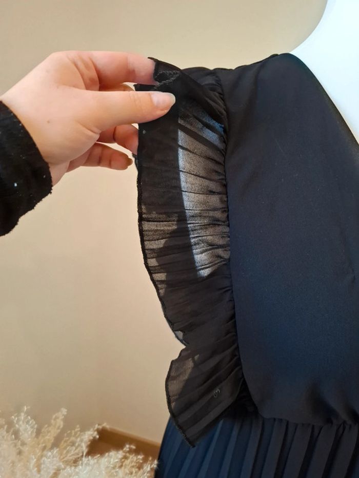Robe longue noire cache-coeur plissée taille S/M 36/38 - photo numéro 6