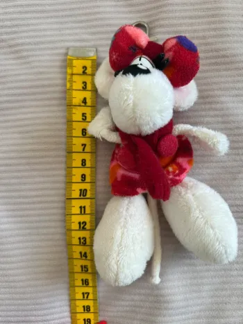 Peluche Diddlina 15 cm - Porte-clés blanche et rose