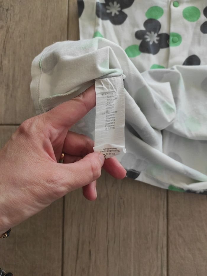 Robe blanche noire et verte catimini 12 mois - photo numéro 5