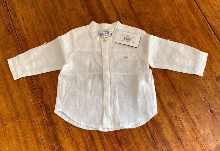 Chemise bébé lin col mao Tartine et Chocolat