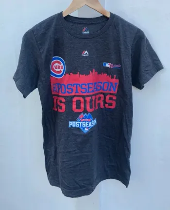 Majestic grey T-shirt Chicago Cubs 2015 MLB Baseball USA Mens S
