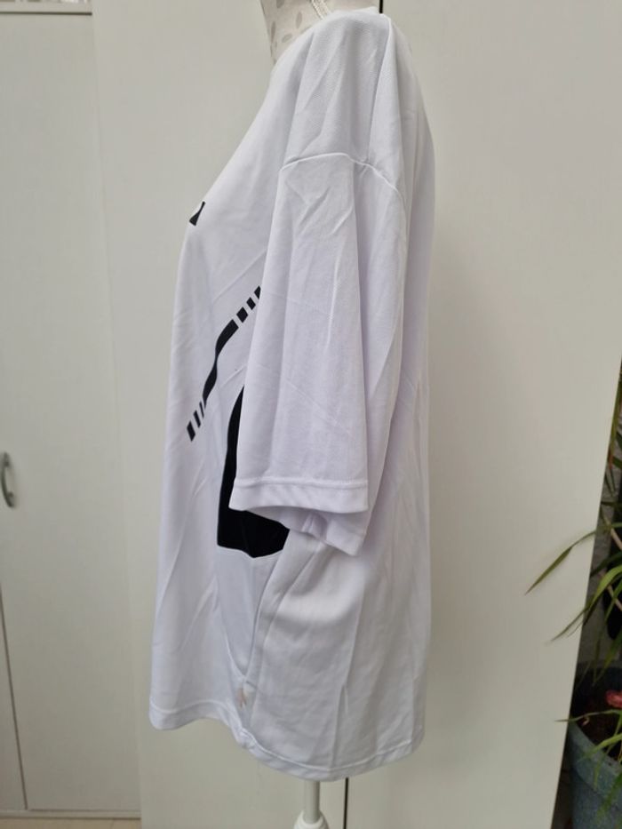 T-Shirt Respirant Vélo Cyclisme Blanc Et Imprimé Noir - photo numéro 3