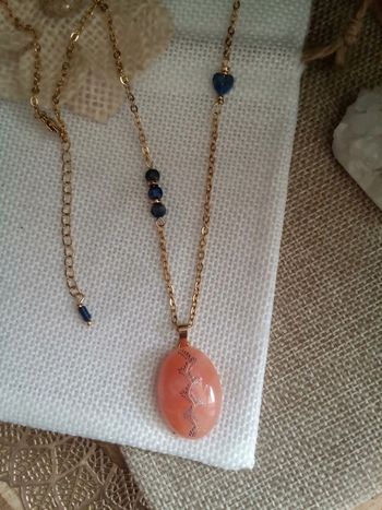 Collier réversible agate et lapis lazuli et fée